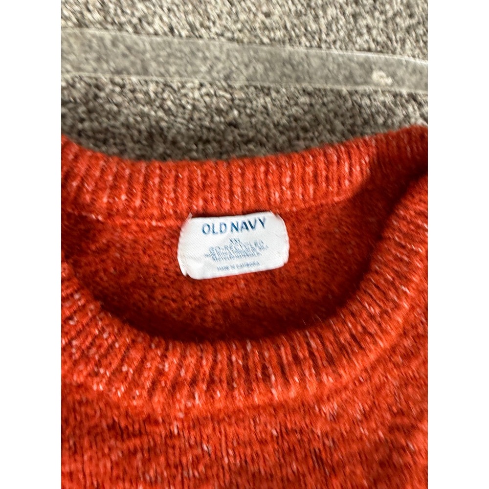 Old Navy Womens XXL Orange Red Marl Knit Crew Neck High Low Oversized Sweater